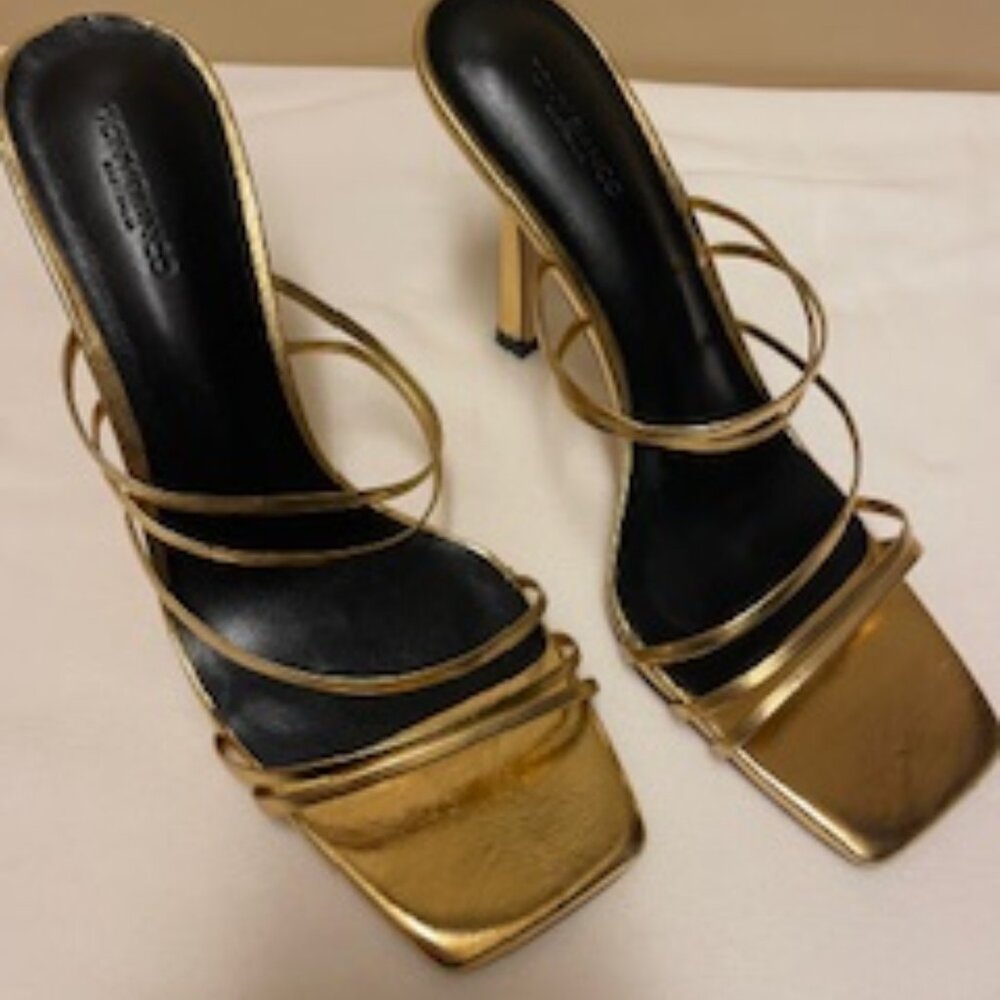 Tony Bianco "Foxie" Mule, Color: Gold Foil - 4" Heel (worn once) SIZE 7